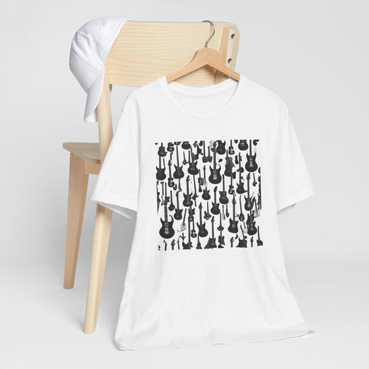 Multiple Black & White Guitars T-Shirt