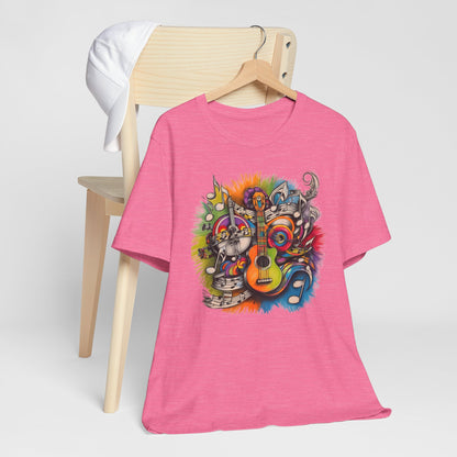 Round Multiple Color Guitar T-Shirt