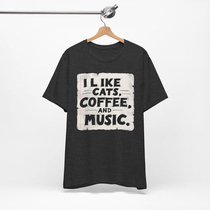 Coffee, Cats and Music T-Shirt
