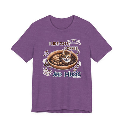 Coffee, Cats and Music V T-Shirt