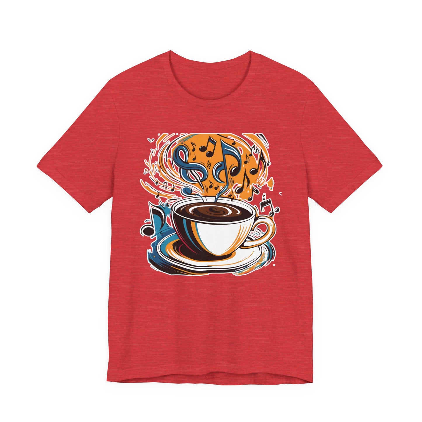 Coffee and Colorful Music Notes T-Shirt