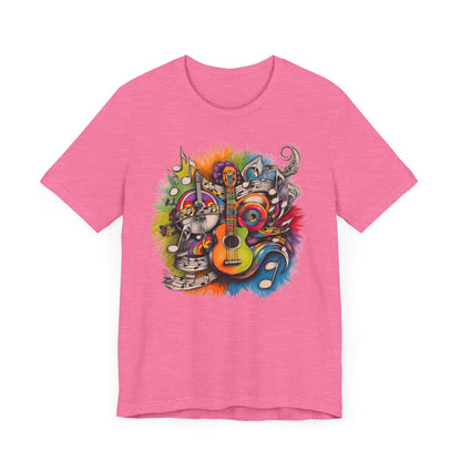 Round Multiple Color Guitar T-Shirt