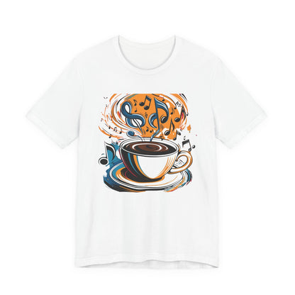 Coffee and Colorful Music Notes T-Shirt