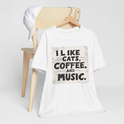 Coffee, Cats and Music T-Shirt