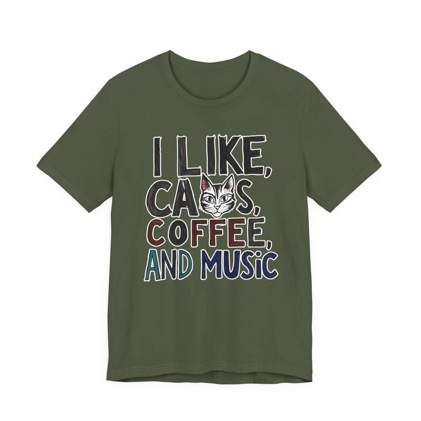 I like Cats, Coffee and Music T-Shirt