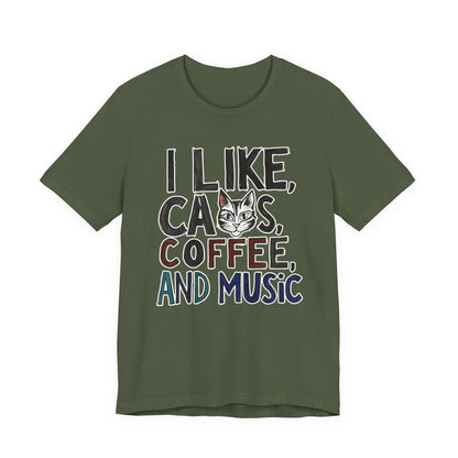 I like Cats, Coffee and Music T-Shirt