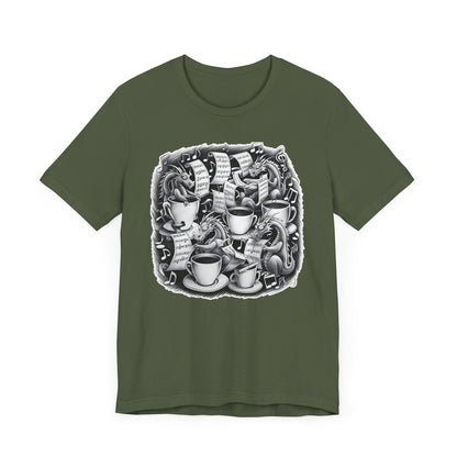Dragons and Coffee V T-Shirt