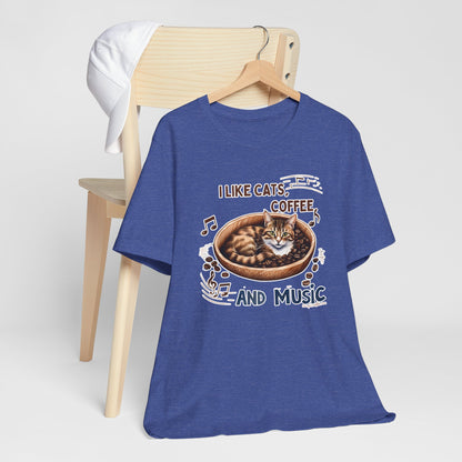Coffee, Cats and Music V T-Shirt