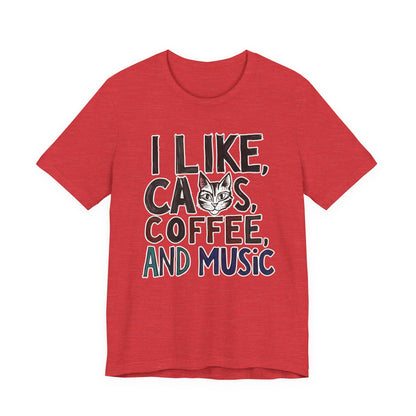 I like Cats, Coffee and Music T-Shirt